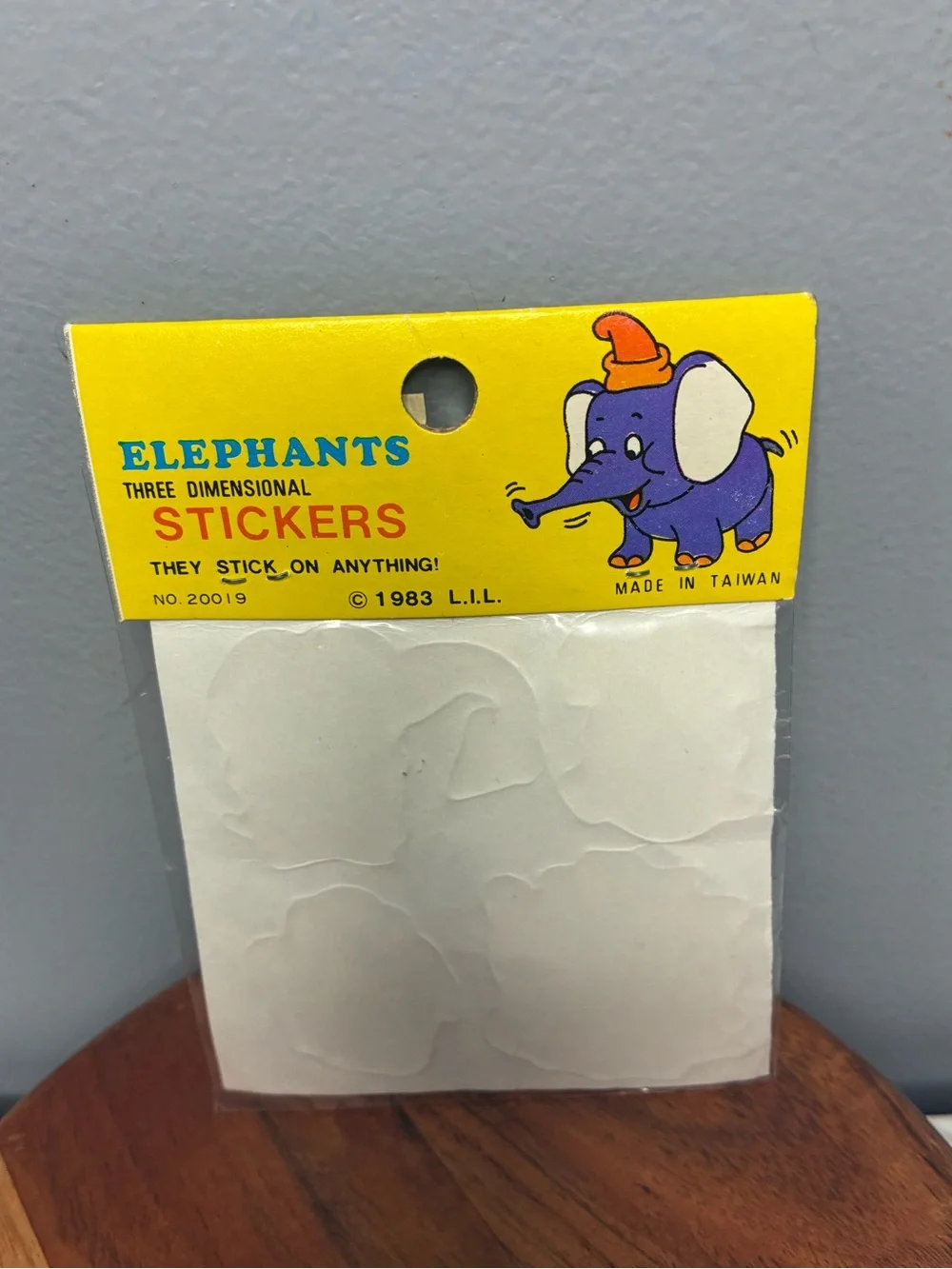 1983 Puffy Elephant Stickers Sealed L.I.L. Taiwan NOS ShopKo Vintage